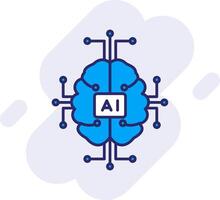 Artificial Intelligence Line Filled Backgroud Icon vector