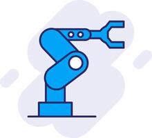 Industrial Robot Line Filled Backgroud Icon vector