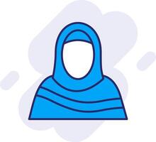 Moslem Woman Line Filled Backgroud Icon vector