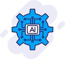 Artificial Intelligence Line Filled Backgroud Icon vector