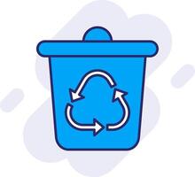 reciclar compartimiento línea lleno fondo icono vector