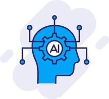 Artificial Intelligence Line Filled Backgroud Icon vector