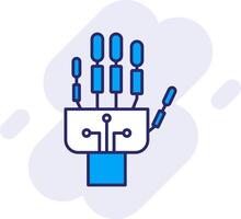 Robotics hand Line Filled Backgroud Icon vector