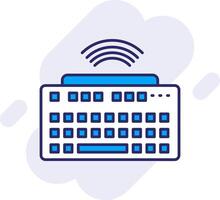 Wireless Keyboard Line Filled Backgroud Icon vector