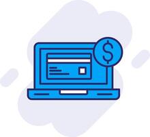 pago método línea lleno fondo icono vector