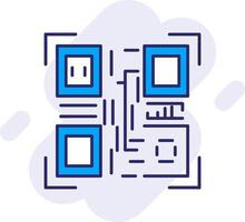 qr código línea lleno fondo icono vector