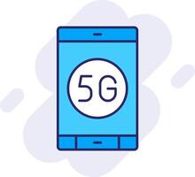 5g Line Filled Backgroud Icon vector