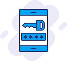 Password Line Filled Backgroud Icon vector