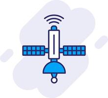Satellite Line Filled Backgroud Icon vector