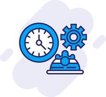 Working Hours Line Filled Backgroud Icon vector
