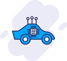 Autonomous Car Line Filled Backgroud Icon vector