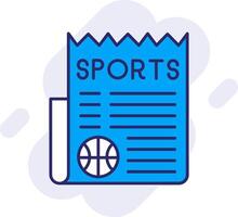 Deportes Noticias línea lleno fondo icono vector