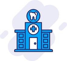 dental clínica línea lleno fondo icono vector