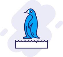 Penguin Line Filled Backgroud Icon vector