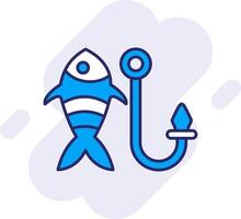 Fishhook Line Filled Backgroud Icon vector