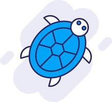 Turtle Line Filled Backgroud Icon vector