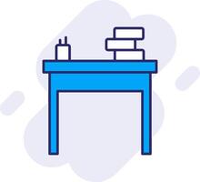 School Desk Line Filled Backgroud Icon vector