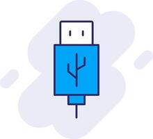 USB línea lleno fondo icono vector