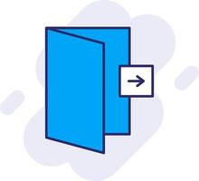 Logout Line Filled Backgroud Icon vector
