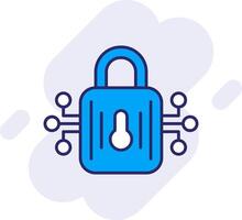 Secured Connection Line Filled Backgroud Icon vector