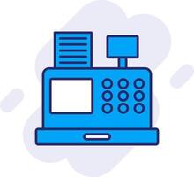 Cash Register Line Filled Backgroud Icon vector