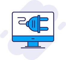 Plug Line Filled Backgroud Icon vector