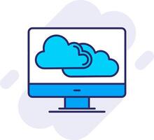 Cloud Line Filled Backgroud Icon vector