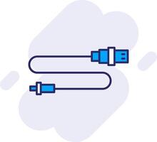 USB conector línea lleno fondo icono vector