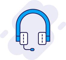 auriculares línea lleno fondo icono vector