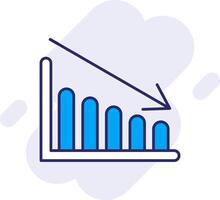 Chart Line Filled Backgroud Icon vector