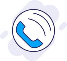 Phone Call Line Filled Backgroud Icon vector