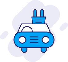 eléctrico coche línea lleno fondo icono vector