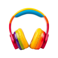 AI generated 3d colorful headphones isolated on transparent background png