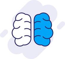 brain Line Filled Backgroud Icon vector