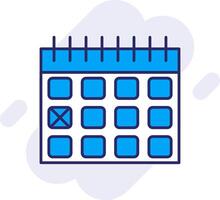 Calendar Date Line Filled Backgroud Icon vector