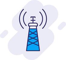 señal torre línea lleno fondo icono vector
