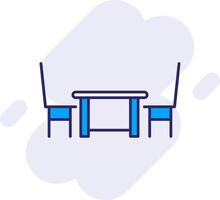 Dining Table Line Filled Backgroud Icon vector