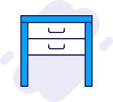 Side Table Line Filled Backgroud Icon vector
