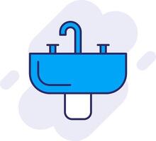 lavabo línea lleno fondo icono vector