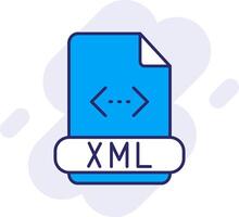 Xml Line Filled Backgroud Icon vector