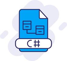 C Sharp Line Filled Backgroud Icon vector