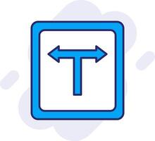 T Junction Line Filled Backgroud Icon vector