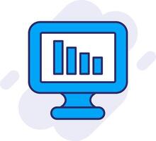 Bar Chart Line Filled Backgroud Icon vector