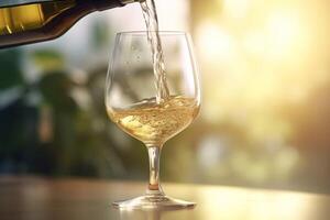 AI generated White wine tasting event. Generate ai photo