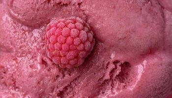 AI generated fresh organic raspberry sorbet photo