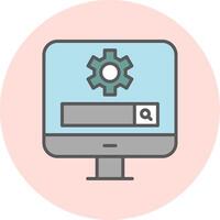 Computer Search Engine Vecto Icon vector