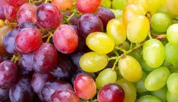 AI generated grapes are shown in a close up shot photo