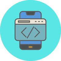 Smartphone Coding Vecto Icon vector