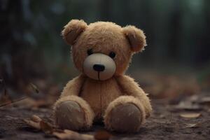 AI generated Teddy bear plushie. Generate AI photo
