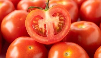 AI generated fresh organic red tomatoes photo